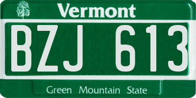 VT license plate BZJ613