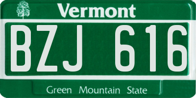 VT license plate BZJ616
