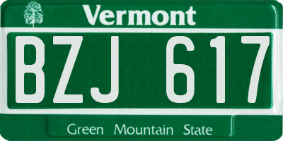 VT license plate BZJ617