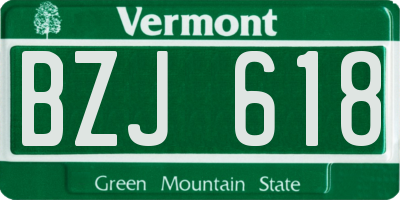 VT license plate BZJ618