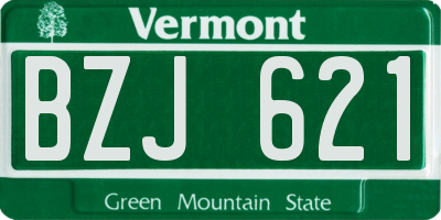 VT license plate BZJ621