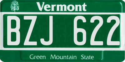 VT license plate BZJ622