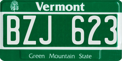 VT license plate BZJ623
