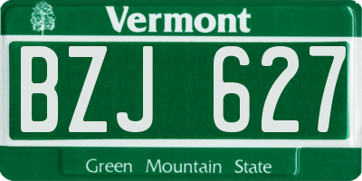 VT license plate BZJ627