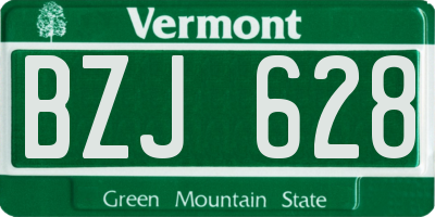 VT license plate BZJ628