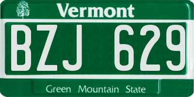 VT license plate BZJ629