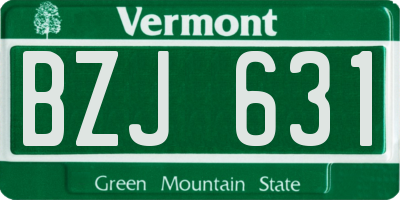 VT license plate BZJ631