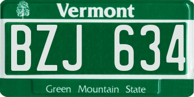 VT license plate BZJ634