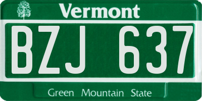 VT license plate BZJ637