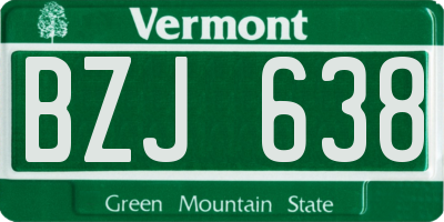 VT license plate BZJ638