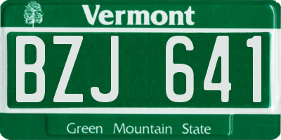 VT license plate BZJ641