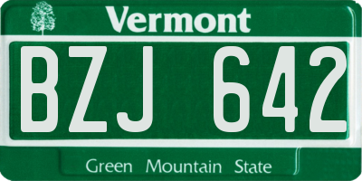 VT license plate BZJ642