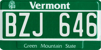 VT license plate BZJ646