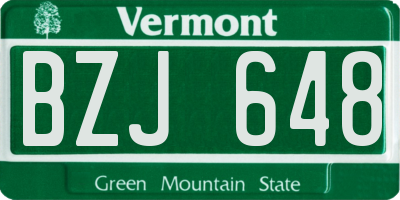 VT license plate BZJ648