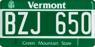 VT license plate BZJ650