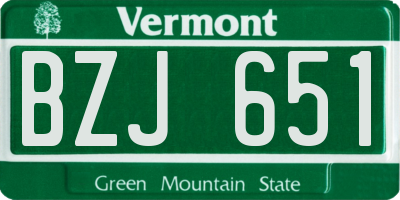 VT license plate BZJ651