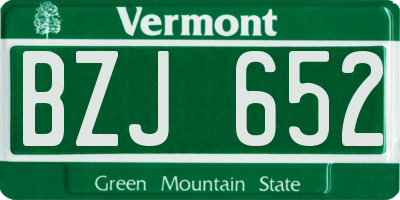 VT license plate BZJ652
