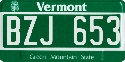 VT license plate BZJ653