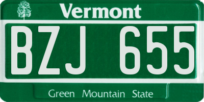 VT license plate BZJ655