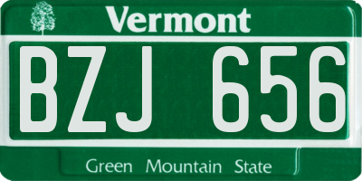 VT license plate BZJ656