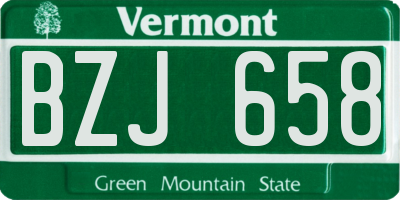 VT license plate BZJ658