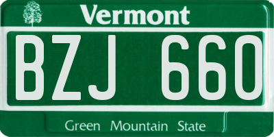 VT license plate BZJ660