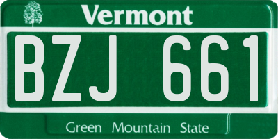 VT license plate BZJ661