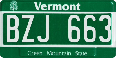 VT license plate BZJ663