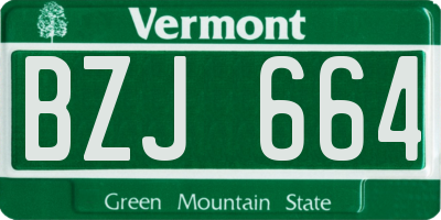 VT license plate BZJ664