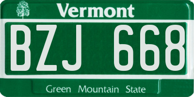 VT license plate BZJ668