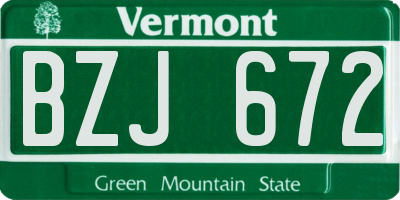 VT license plate BZJ672