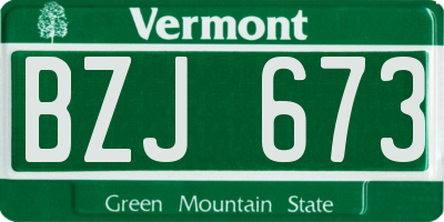 VT license plate BZJ673