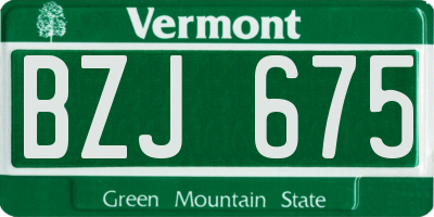 VT license plate BZJ675