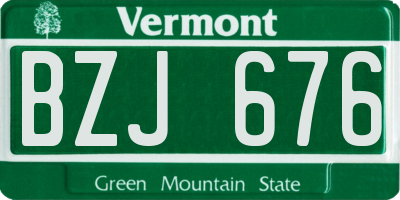 VT license plate BZJ676