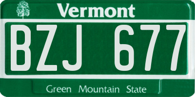 VT license plate BZJ677