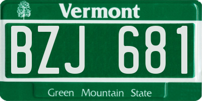 VT license plate BZJ681