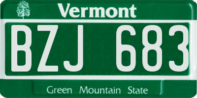 VT license plate BZJ683