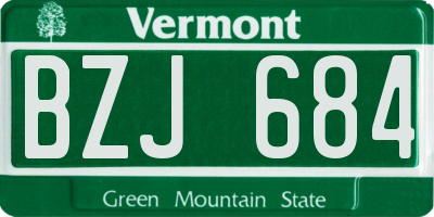 VT license plate BZJ684