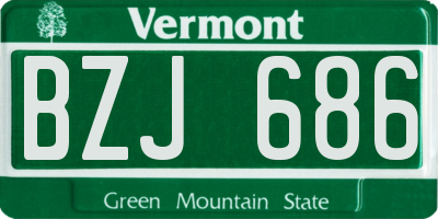 VT license plate BZJ686