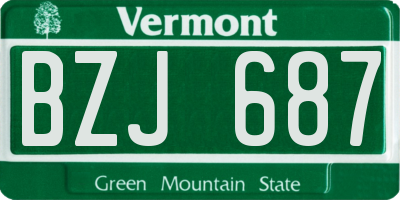 VT license plate BZJ687
