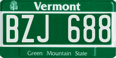 VT license plate BZJ688