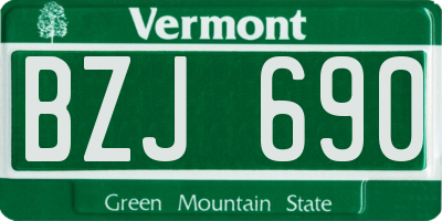 VT license plate BZJ690