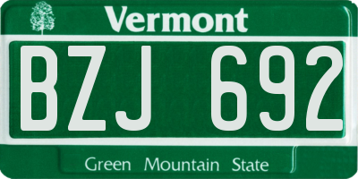 VT license plate BZJ692