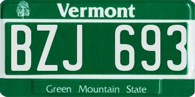 VT license plate BZJ693