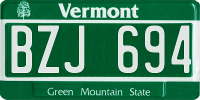 VT license plate BZJ694