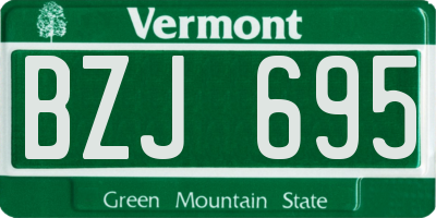 VT license plate BZJ695