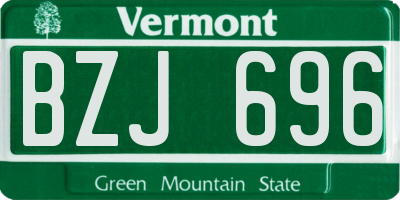 VT license plate BZJ696
