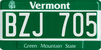 VT license plate BZJ705