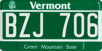 VT license plate BZJ706