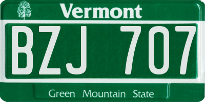 VT license plate BZJ707